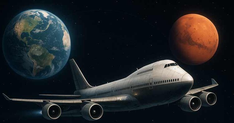 Interplanetary Travel with commercial aircraft